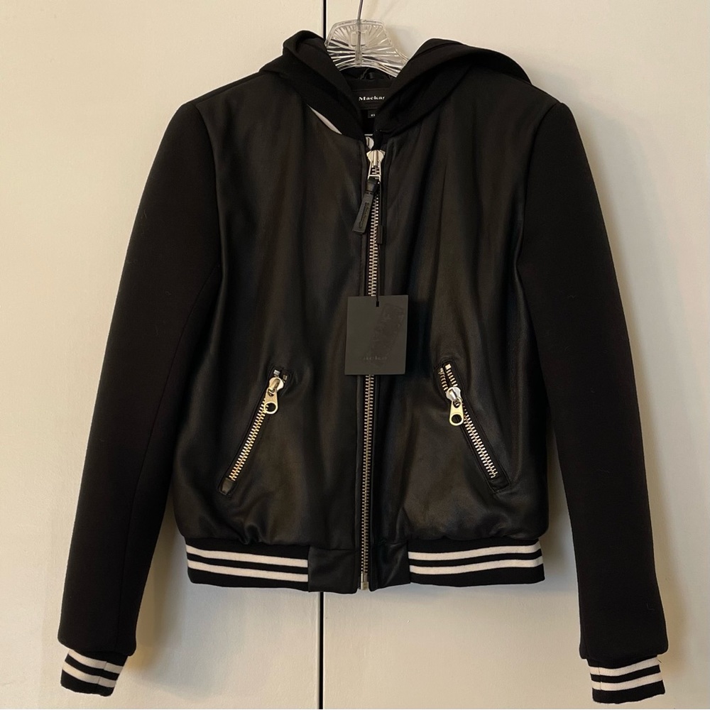 MACKAGE Montreal Nolly Bomber Leather Jacket